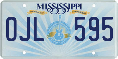 MS license plate OJL595