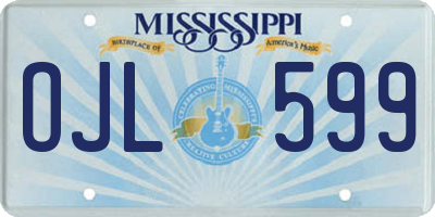 MS license plate OJL599