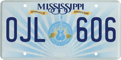 MS license plate OJL606