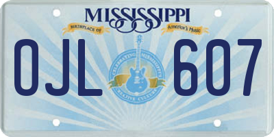 MS license plate OJL607