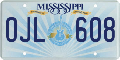 MS license plate OJL608