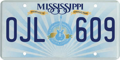 MS license plate OJL609