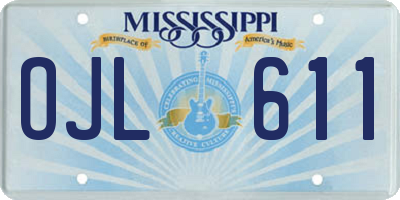 MS license plate OJL611