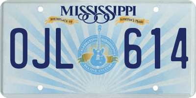 MS license plate OJL614