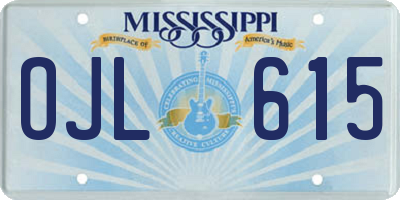 MS license plate OJL615