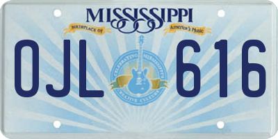 MS license plate OJL616
