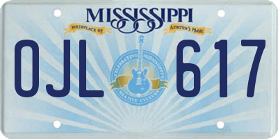 MS license plate OJL617