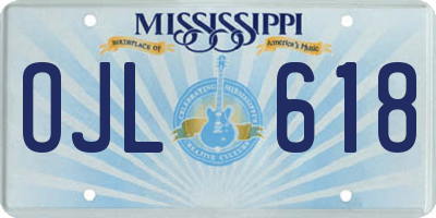 MS license plate OJL618