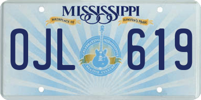 MS license plate OJL619