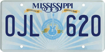 MS license plate OJL620