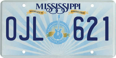 MS license plate OJL621