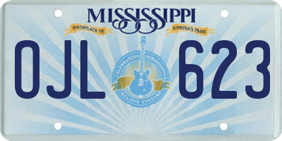 MS license plate OJL623