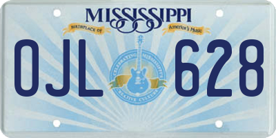MS license plate OJL628