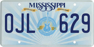 MS license plate OJL629