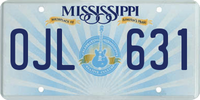 MS license plate OJL631