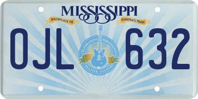 MS license plate OJL632
