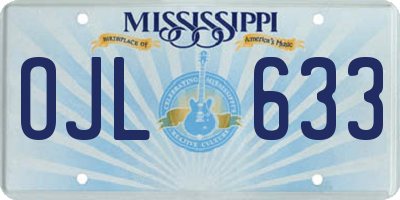MS license plate OJL633