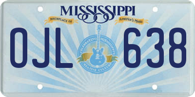 MS license plate OJL638