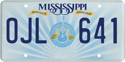 MS license plate OJL641