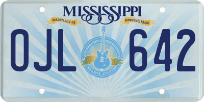 MS license plate OJL642