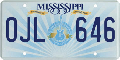 MS license plate OJL646