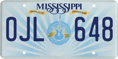 MS license plate OJL648