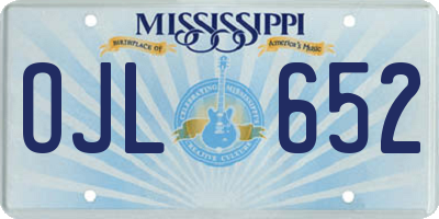 MS license plate OJL652