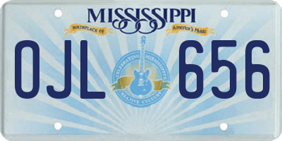 MS license plate OJL656