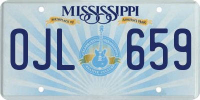 MS license plate OJL659
