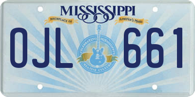 MS license plate OJL661
