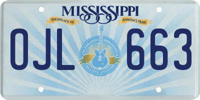 MS license plate OJL663