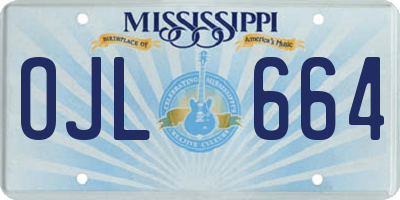 MS license plate OJL664