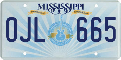 MS license plate OJL665