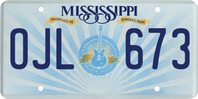 MS license plate OJL673