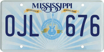 MS license plate OJL676