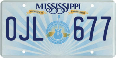 MS license plate OJL677
