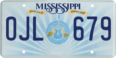 MS license plate OJL679