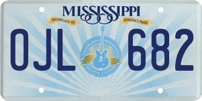 MS license plate OJL682