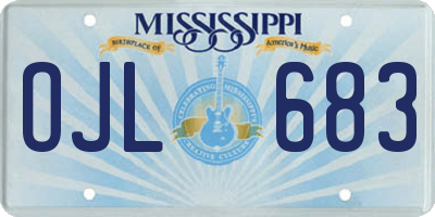 MS license plate OJL683