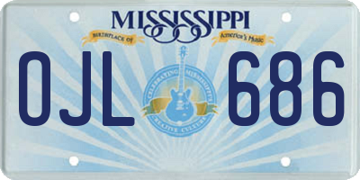 MS license plate OJL686