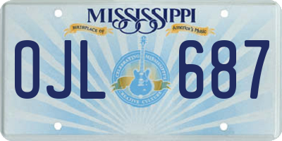 MS license plate OJL687