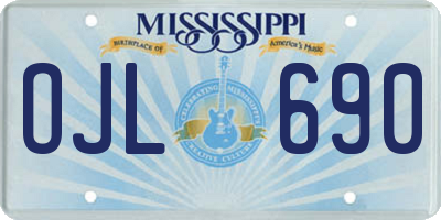 MS license plate OJL690