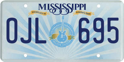MS license plate OJL695