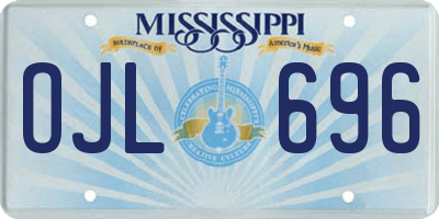 MS license plate OJL696