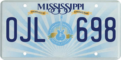 MS license plate OJL698