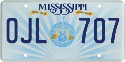 MS license plate OJL707