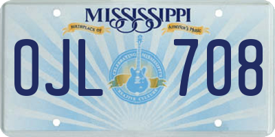 MS license plate OJL708