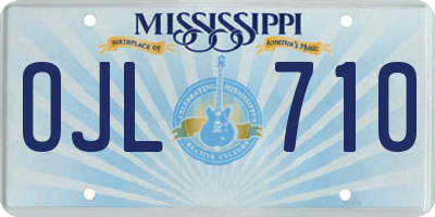 MS license plate OJL710