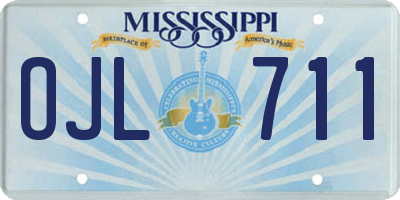 MS license plate OJL711