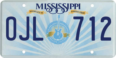 MS license plate OJL712